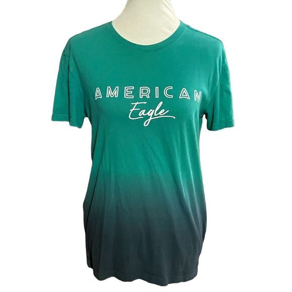 American Eagle Green Ombré T-Shirt  S - Picture 1 of 7